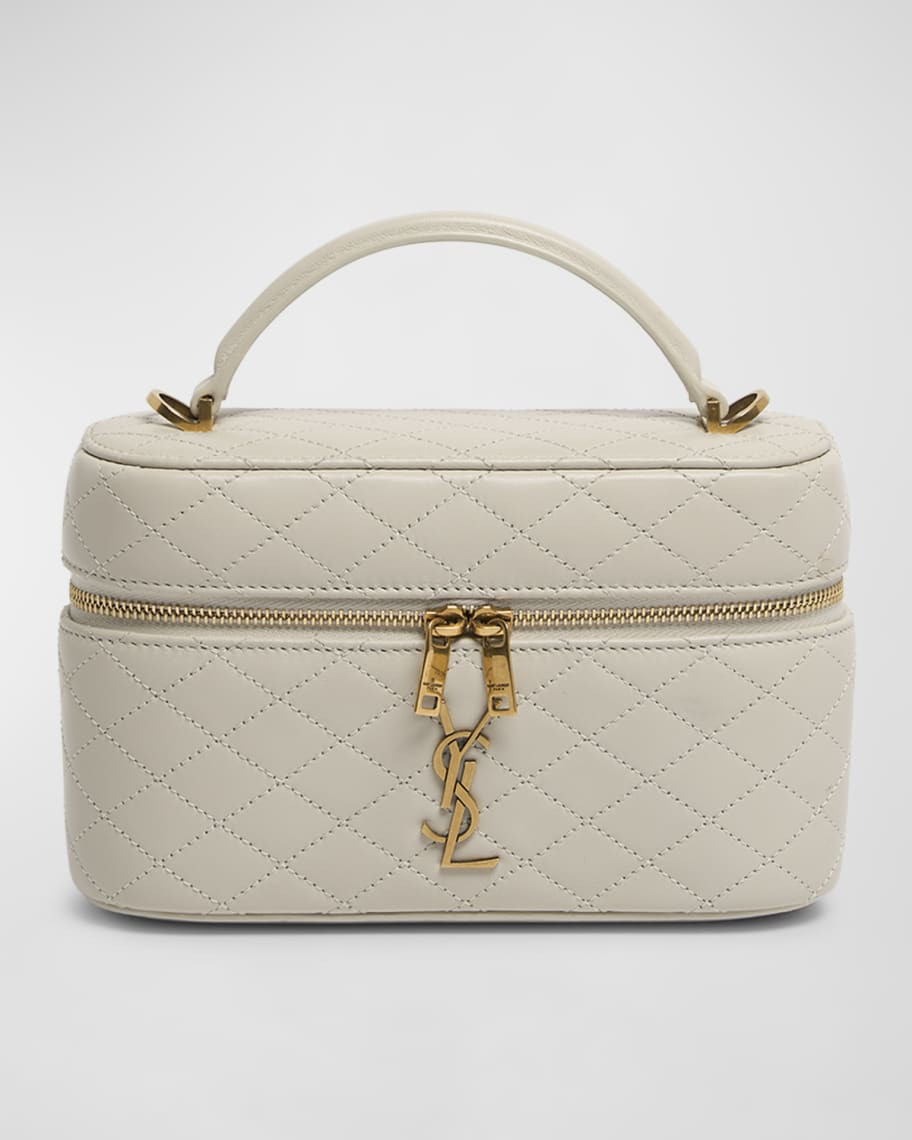Gabby Mini Vanity Case in Quilted Leather with Gold Hardware | Neiman Marcus