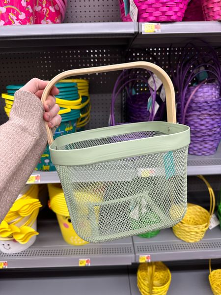 Sage green metal Easter basket for only $8! comes in lavender too! Great for Easter, the garden, everyday use & gift baskets!

#easterbasket #walmarteaster #walmarthome #walmartkids 

#LTKkids #LTKparties #LTKSpringSale