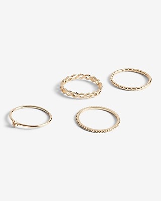 4 Piece Dainty Gold Ring Set | Express
