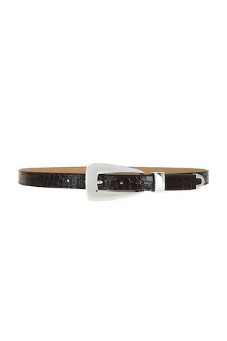 B-Low the Belt Briar Croco Belt in Chocolate & Silver from Revolve.com | Revolve Clothing (Global)