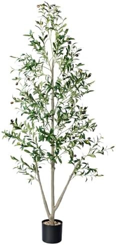 Olive Trees Artificial Indoor, 6FT Tall Faux Olive Tree with Moss and Planter, Artificial Plants ... | Amazon (US)