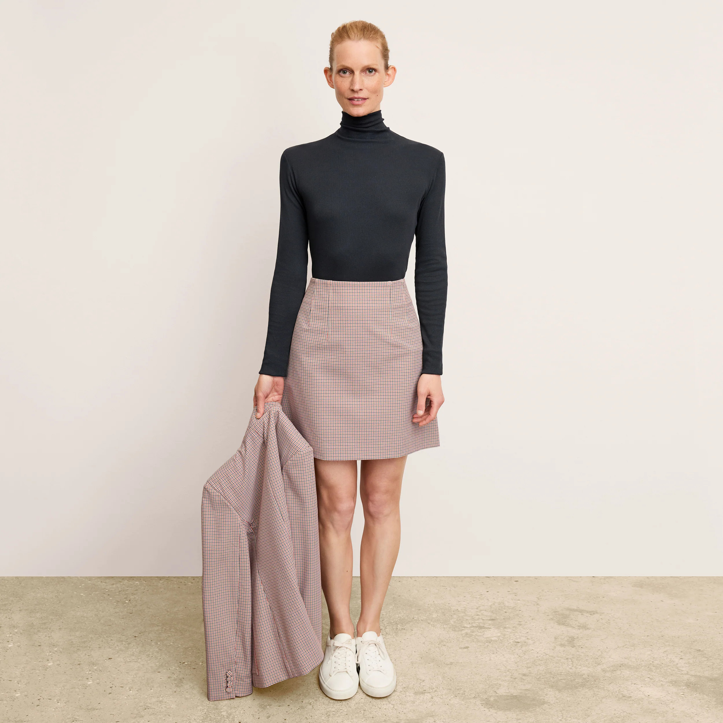 Whitney Skirt - Stretch Twill - Mini Check | MM LaFleur