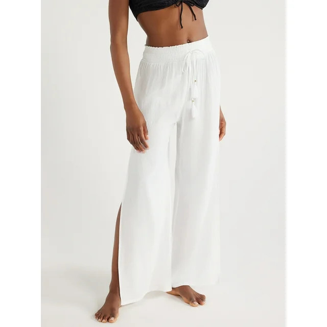 Time and Tru Women's and Women's Plus Smocked Coverup Pants, Sizes S-3X | Walmart (US)