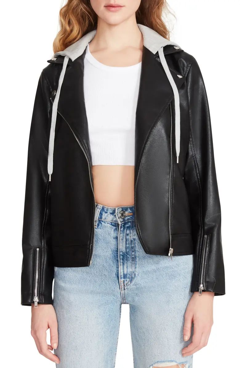 Biker Boo Mixed Media Faux Leather Jacket | Nordstrom