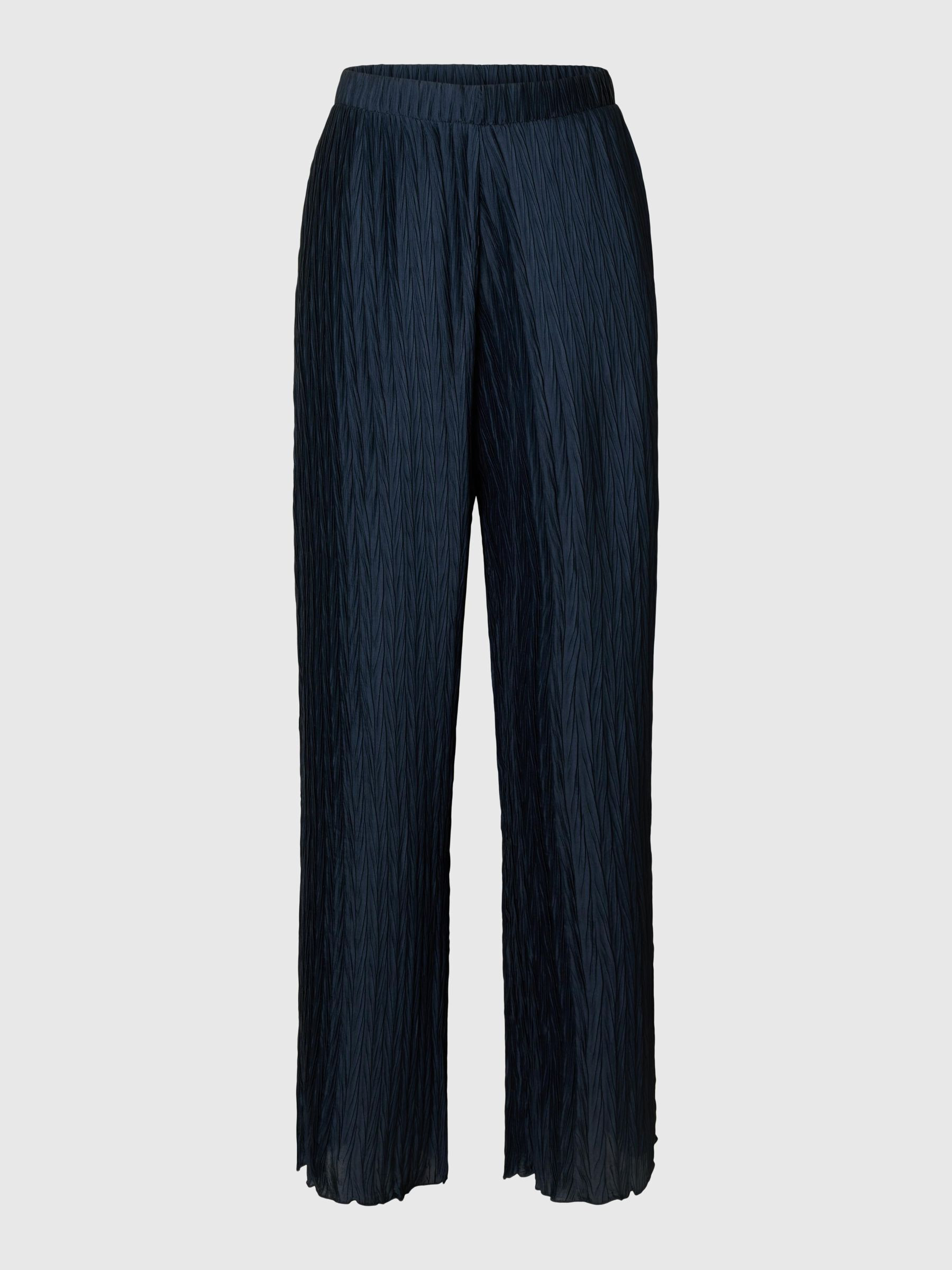 PLISSEE WIDE LEG HOSE | Blau | Selected | Selected