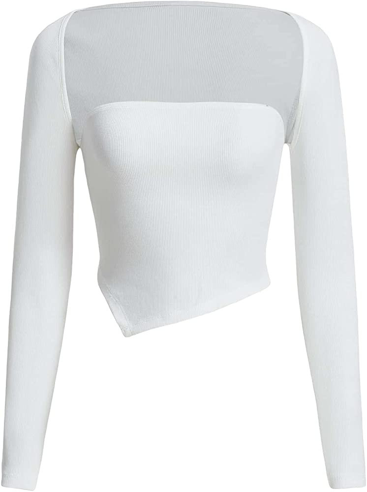 Verdusa Women's 2 Piece Sleeveless Crop Tube Top and Long Sleeve Bolero Shrug Crop Cardigan | Amazon (US)