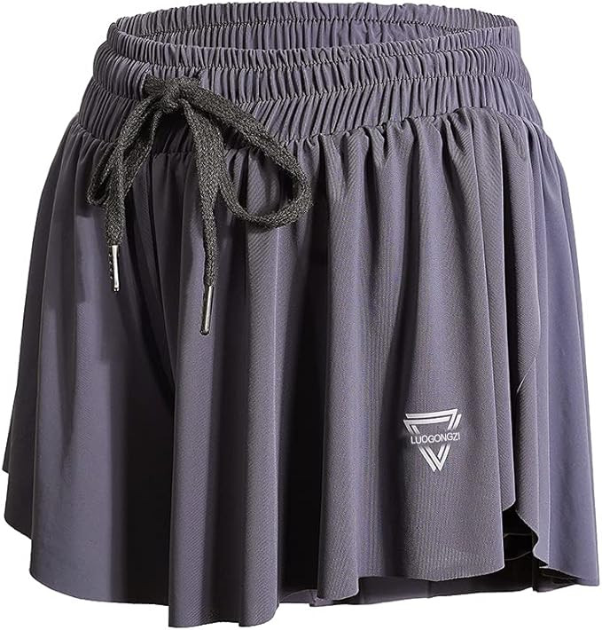 luogongzi 2 in 1 Flowy Running Shorts for Women Gym Yoga Athletic Womens Workout Biker Spandex Lo... | Amazon (US)