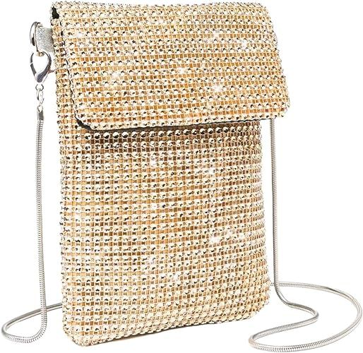 Verdusa Women's Glitter Rhinestone Crossbody Bag Evening Bag Purse | Amazon (US)