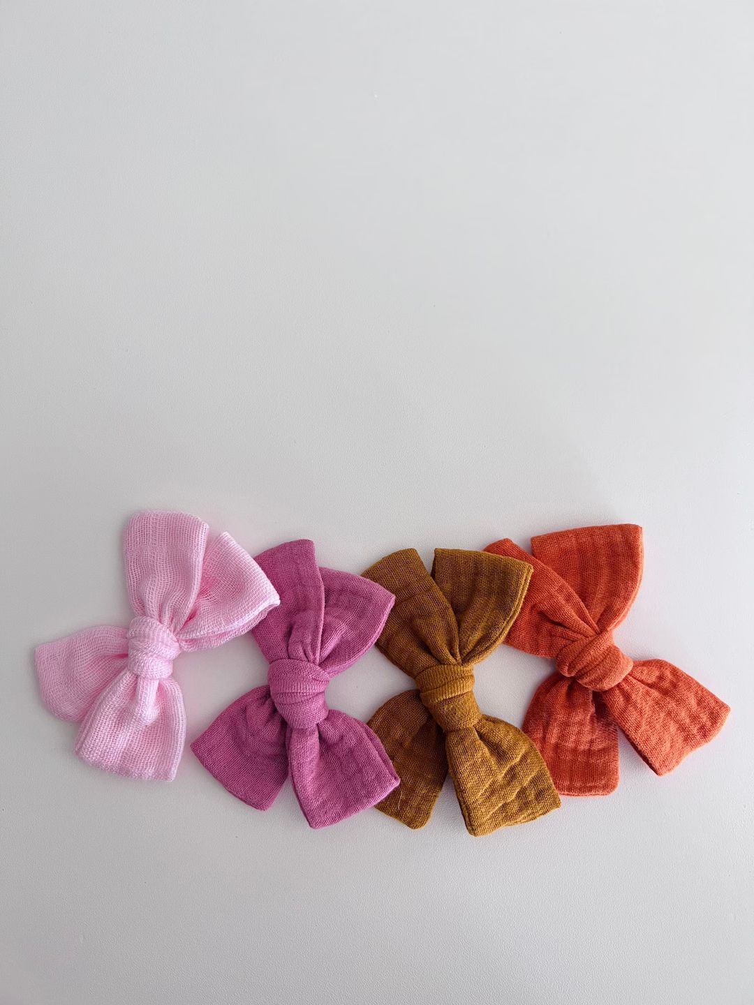 Double Gauze Pinwheel Hair Bow, Hair Bows for Girls, Small Bows, Fabric Bows, Baby Bows, Toddler ... | Etsy (US)