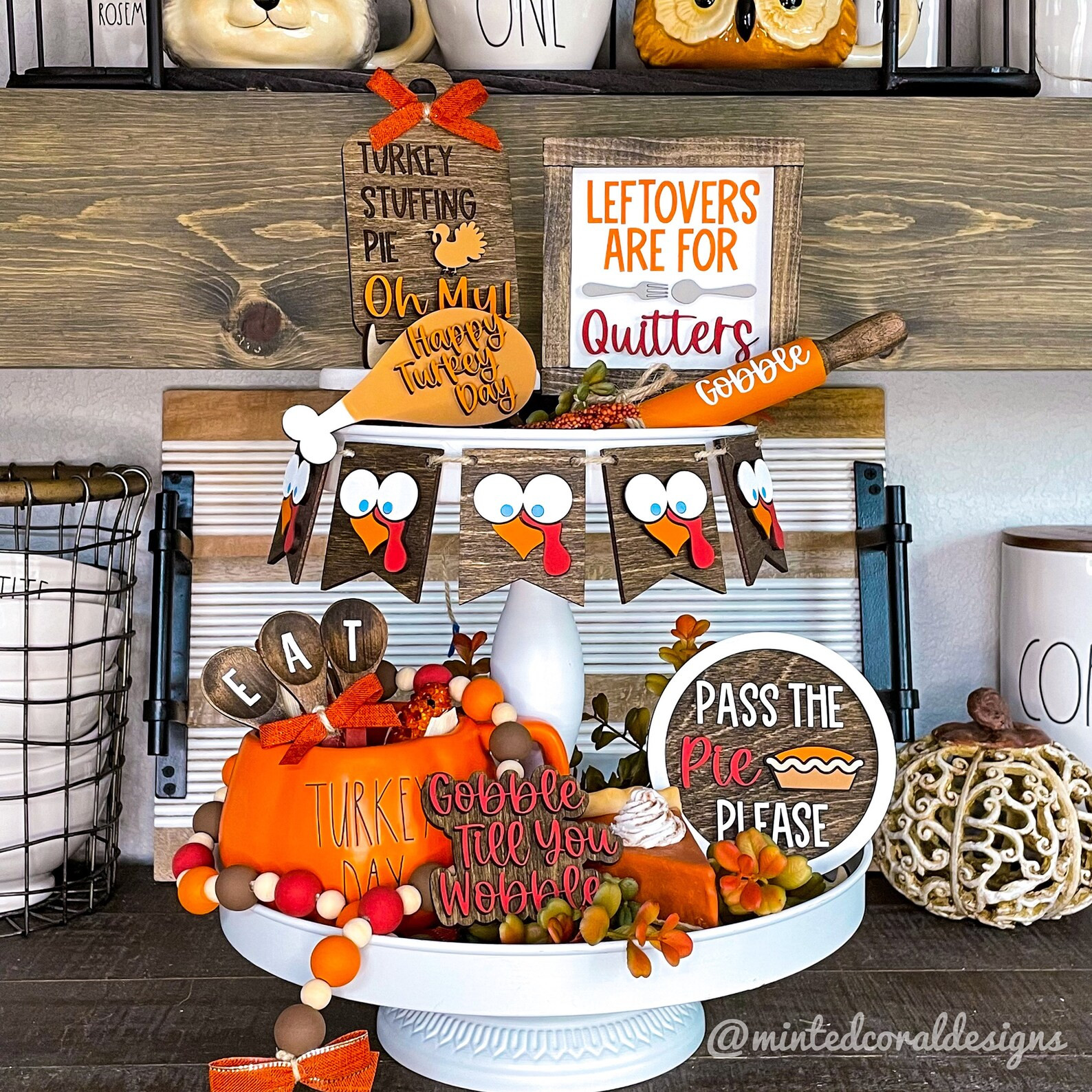 Thanksgiving Tiered Tray, Tiered Tray Bundle, Turkey and Pie, Turkey, Pass The Pie, Tiered Tray B... | Etsy (US)