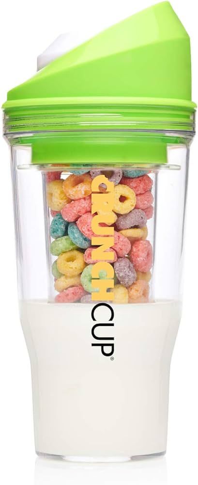 CRUNCHCUP XL Green - Portable Plastic Cereal Cups for Breakfast On the Go, To Go Cereal and Milk ... | Amazon (US)