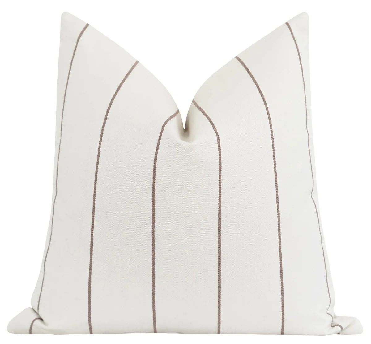 Chandler Cocoa Brown Woven Stripe Pillow | Land of Pillows
