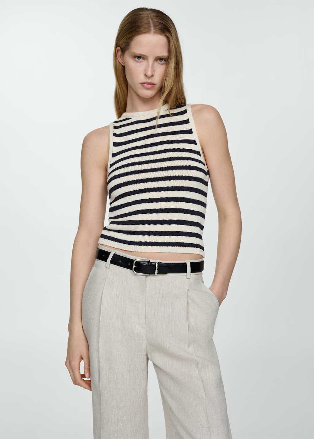 Cotton-blend knit top - Woman | MANGO USA | MANGO (US)