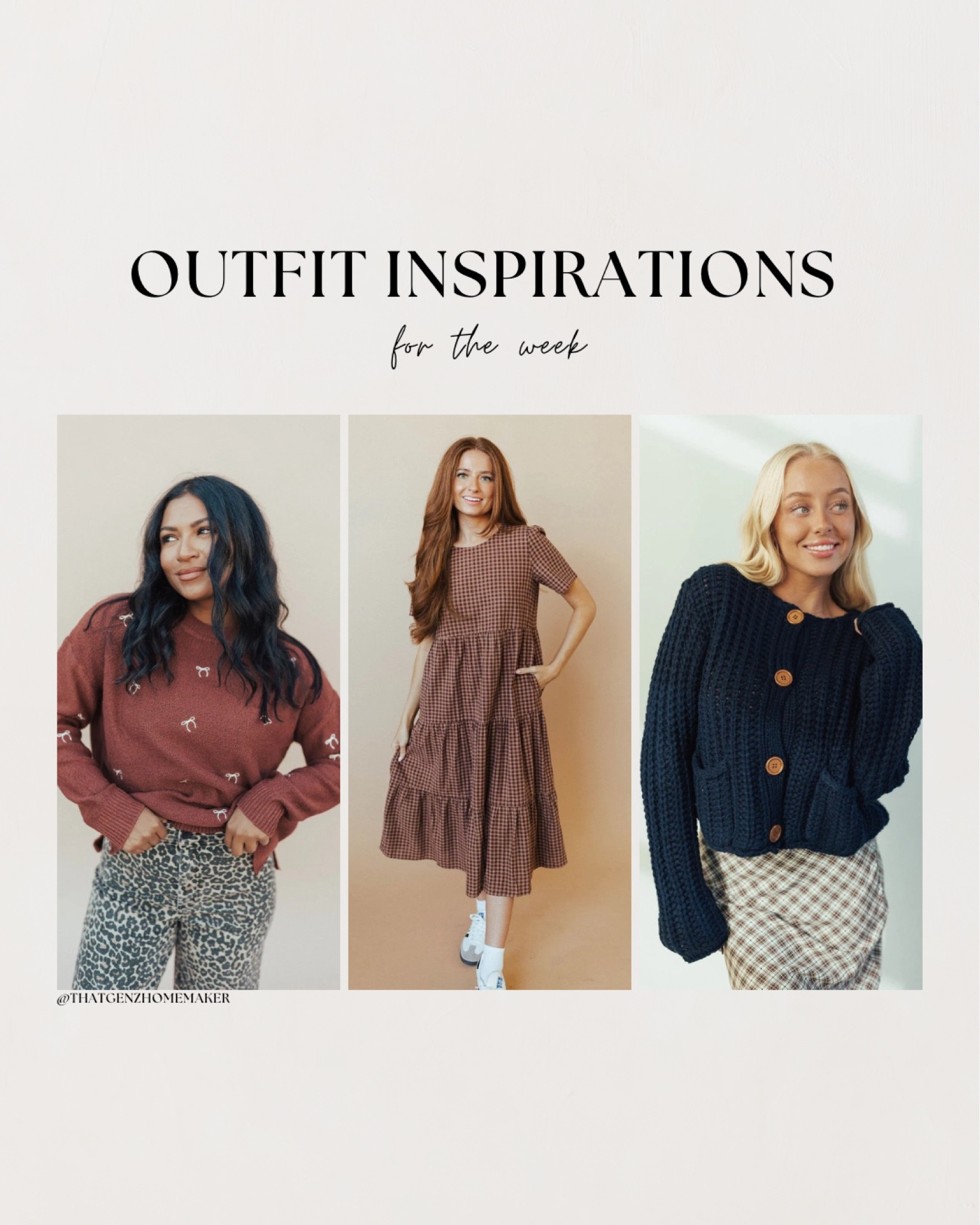 winter outfit inspiration

brown plaid dress, chunky sweater, brown sweater, bow sweater



#LTKSeasonal #LTKFindsUnder100 #LTKStyleTip