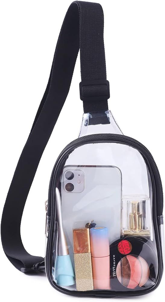 Mini Clear Sling Bag, Clear Bag Stadium Approved, Clear Crossbody Fanny Pack for Women Men Girls | Amazon (US)