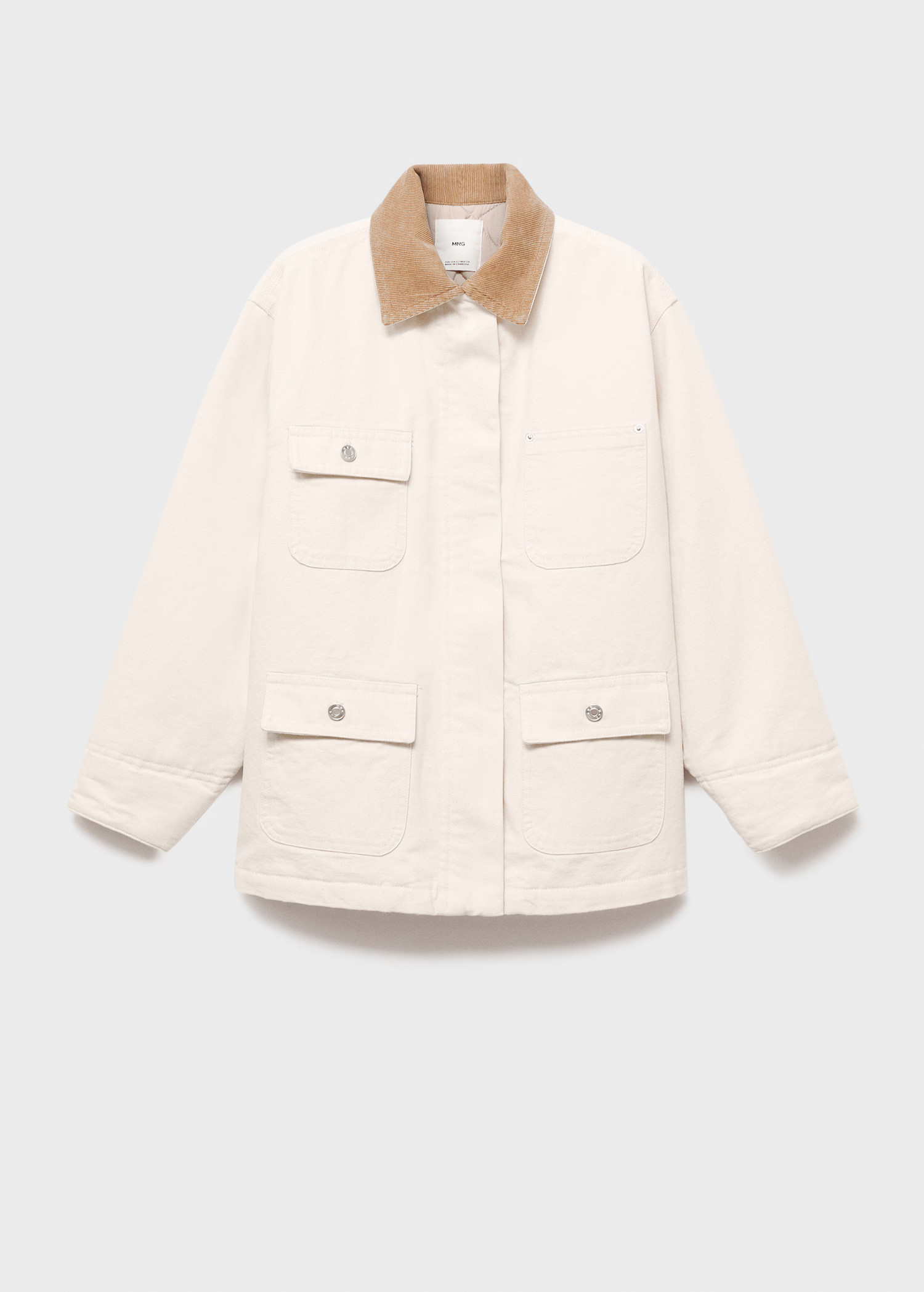Denim barn jacket with corduroy collar - Women | MANGO USA | Mango (US/MX/AU)