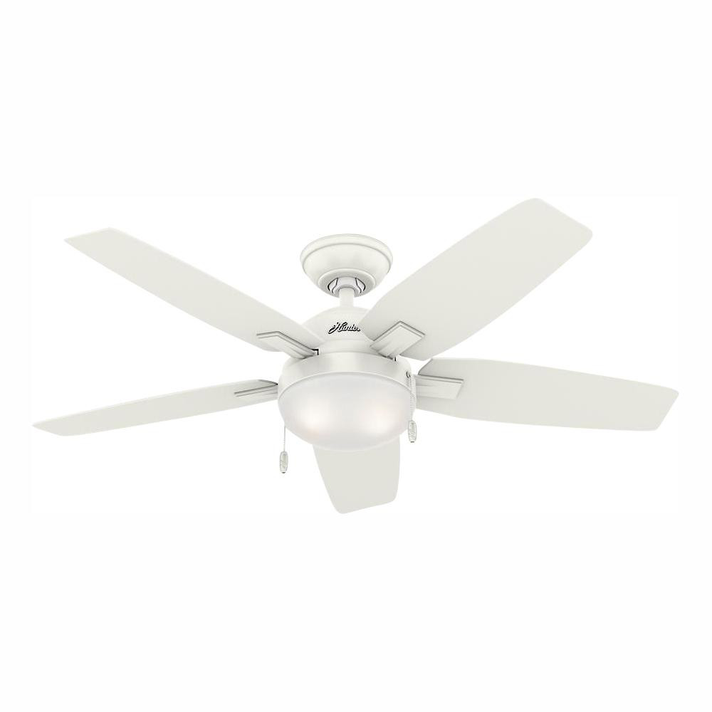 Hunter Antero 46 in. LED Indoor Fresh White Ceiling Fan with Light-59215 - The Home Depot | The Home Depot