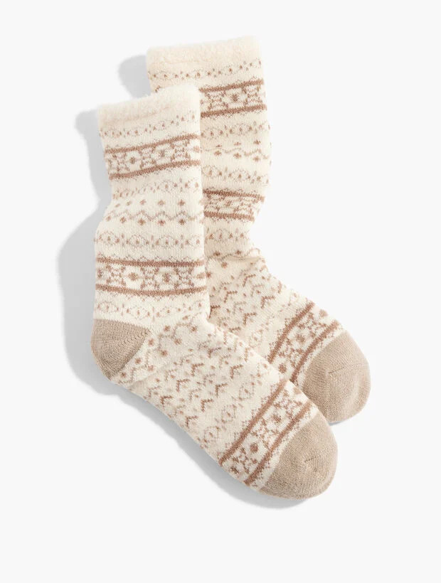 Festive Fair Isle Cozy Trouser Socks | Talbots