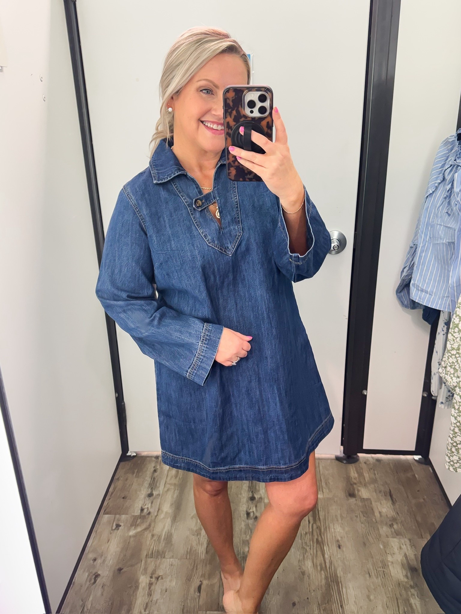 This denim dress from Old Navy is such a good throw on and go piece for spring. Easy, flattering, and something you can style so many different ways! The subtle button detail makes it feel a little more elevated than your average dress.

Wearing size small

Lovelylifestyling, denim dress outfit, spring dress outfit, casual denim style, spring dress, spring outfit, casual denim, long sleeve dress 

#LTKootd #LTKOver40 #LTKSeasonal