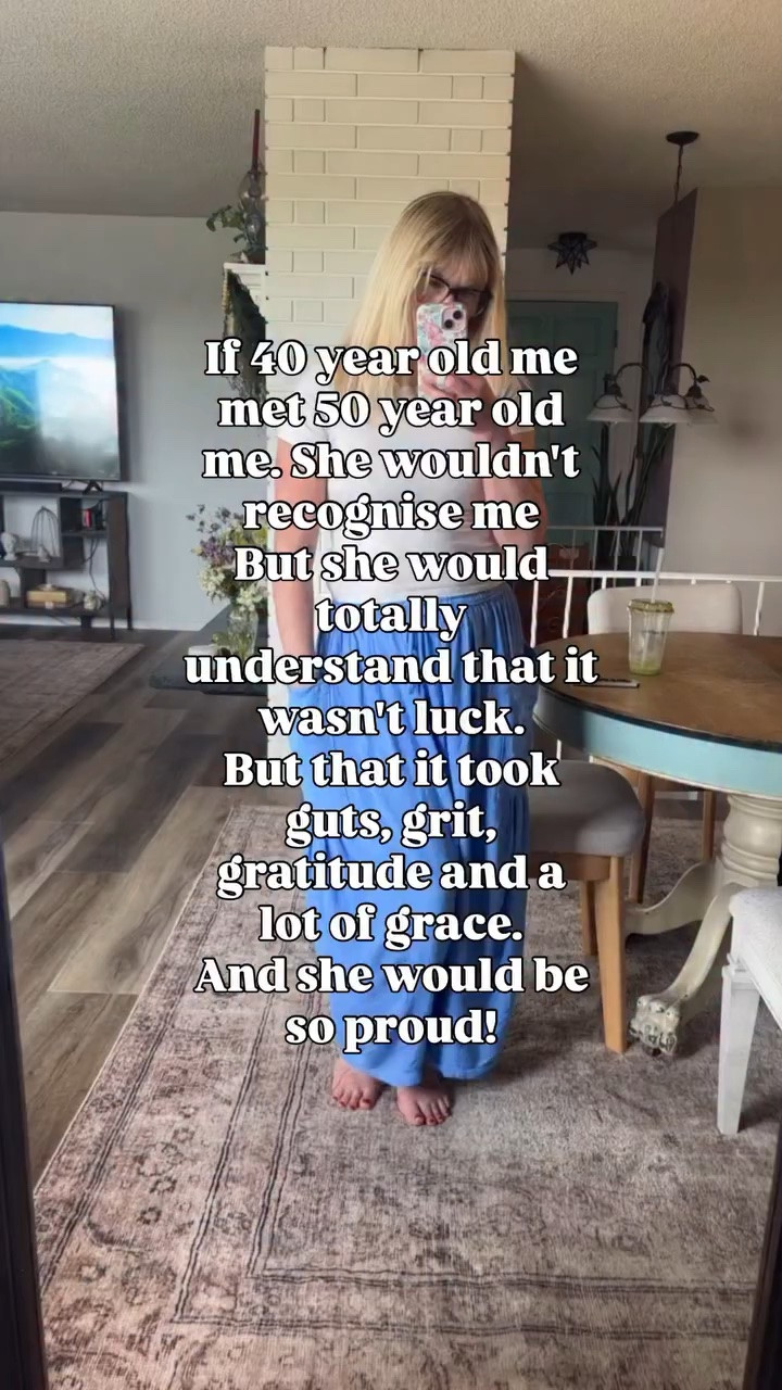 This next decade — the best is yet to come. ✨

As a cancer survivor, I carry strength I never knew I had and gratitude that runs deeper than words.

I can’t wait to see what my 60-year-old self will be up to… and I hope she’ll be proud of the woman I was — the woman who survived the trenches of motherhood, raised 3 amazing kids into adulthood, carried the mental load for everyone, and sacrificed pieces of herself to keep everyone afloat.

Cancer changed everything. It forced me to slow down, listen to my body, and finally learn that caring for myself isn’t selfish — it’s necessary. 💛

Now I’m documenting the journey, becoming my own inspiration, and hopefully giving other women permission to choose themselves too.🫶

To every woman carrying everyone else — don’t forget to carry yourself too. 💛

Follow @amagnificentchaos as I step into this next decade stronger, softer, and more myself than ever. 💫

#CancerSurvivor #SurvivorStrong #LifeAfterCancer #HealingJourney #StrongerThanBefore WomenWhoInspire SelfCareJourney ChooseYourself

#LTKfitnessgoals #LTKselfcare #LTKOver40