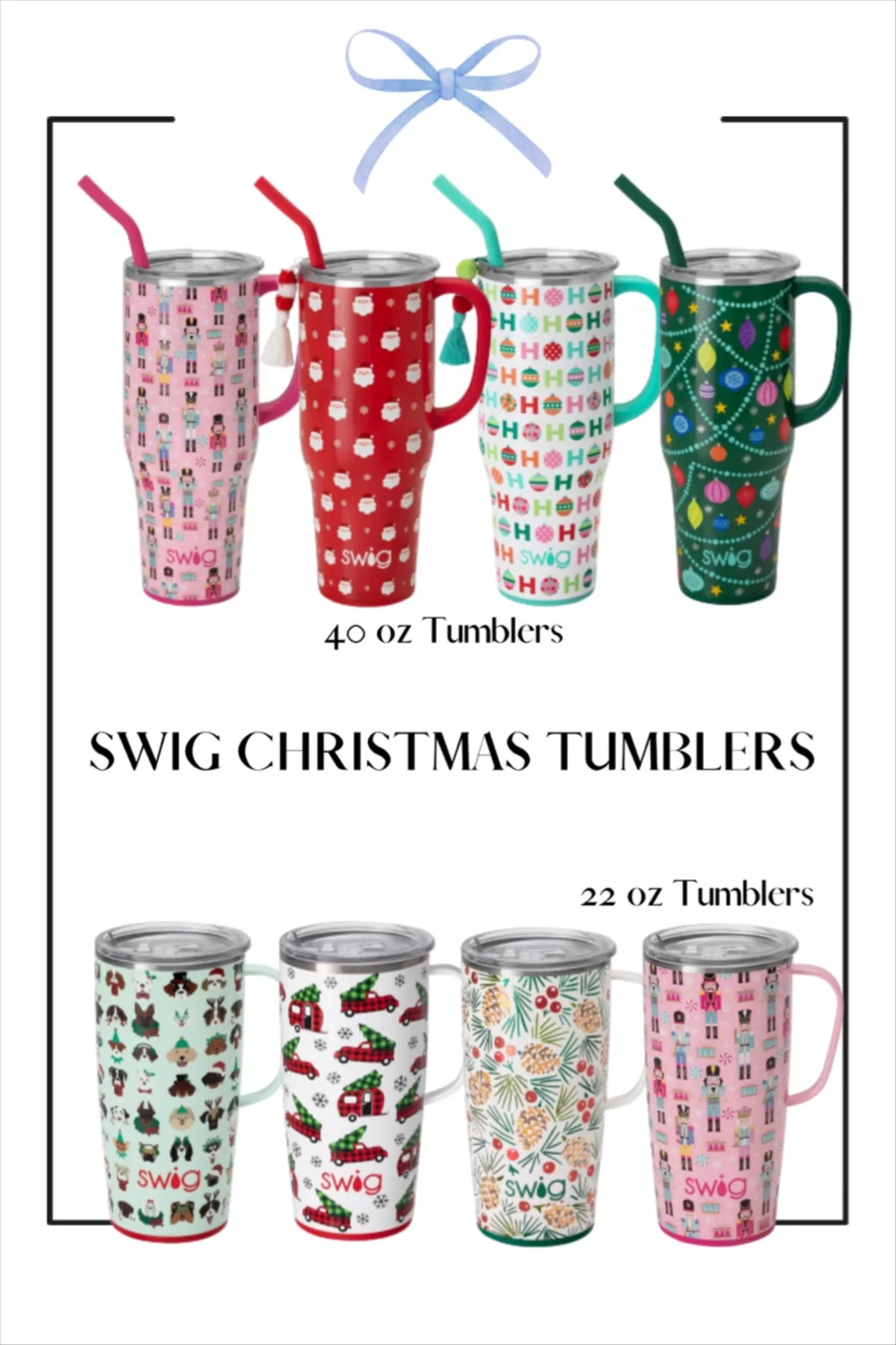 Swig Nutcracker Tumbler Nutcracker Candy 40Oz Stanley Tumbler Christmas  Santa Stainless Steel Tumbler Swig Life Xmas Cups Gift - Laughinks
