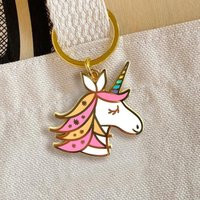 Unicorn Enamel Keychain - Gold Metal Key Charm For Keys, Purse, Backpack | Etsy (US)