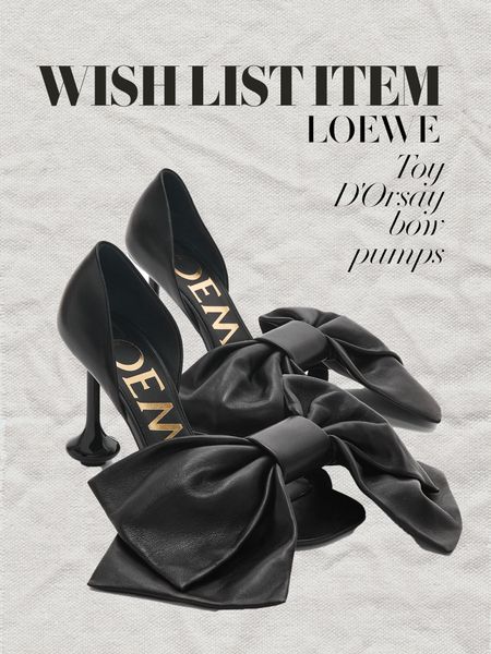 One of the ultimate pairs of shoes for this season… The Loewe Toy D'Orsay in lambskin leather with exaggerated bow. Beauuuutiful 🖤
Bow aesthetic | Designer shoes | Party heels | Christmas gift ideas | Wish List | Black leather shoes | High end 

#LTKparties #LTKGiftGuide #LTKshoecrush