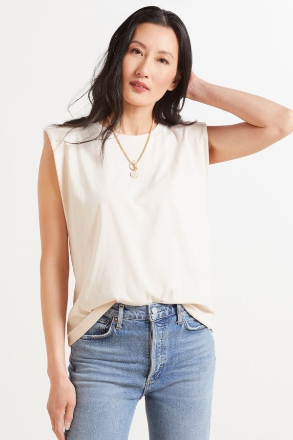 Shoulder Pad Tee | Evereve