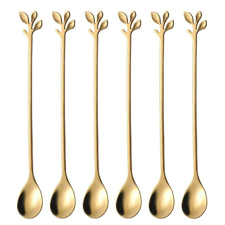 Dido 6pcs Tea Spoons Long Handle Stainless Steel Ice Cream Spoons Polished Stirring Coffee Scoop,... | Walmart (US)