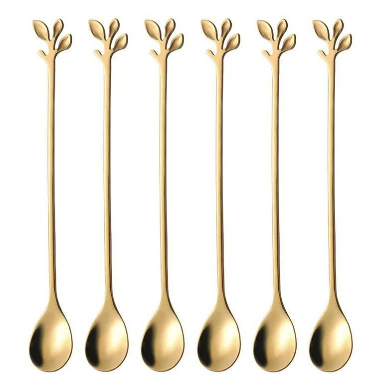 Dido 6pcs Tea Spoons Long Handle Stainless Steel Ice Cream Spoons Polished Stirring Coffee Scoop,... | Walmart (US)