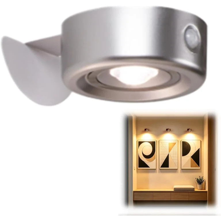 Wall Picture Light Rechargeable Spotlight 800mAh LED Art Lamp  Silvery,1 pcs | Walmart (US)