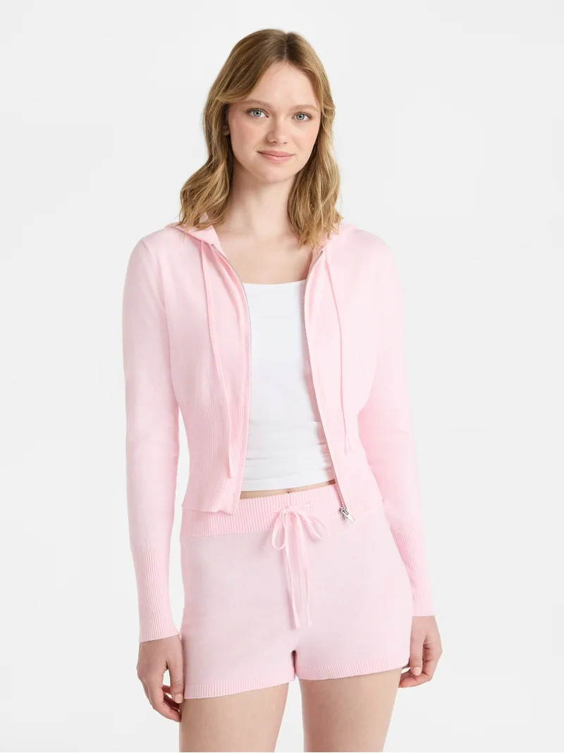 No Boundaries Sweater Hoodie and Shorts Set, 2-Piece, Women’s | Walmart (US)