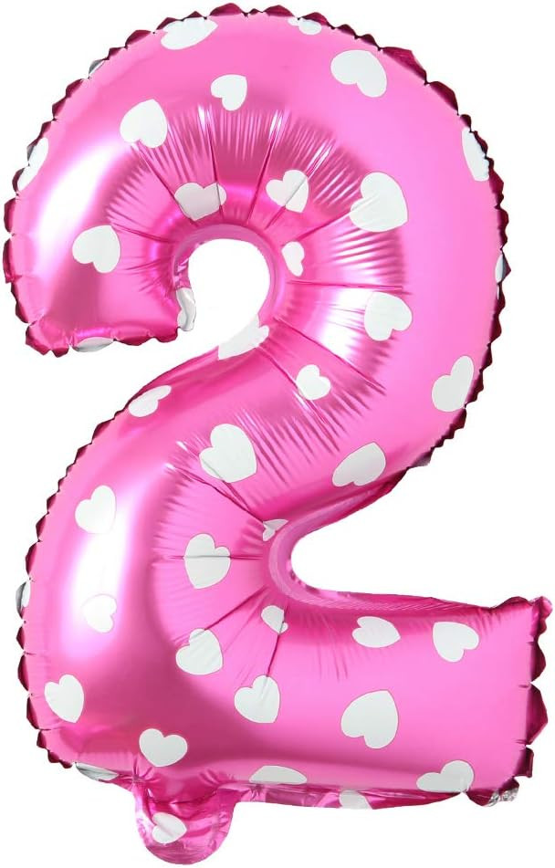 16" inch Single Pink with Heart Alphabet Letter Number Balloons Aluminum Hanging Foil Film Balloo... | Amazon (US)