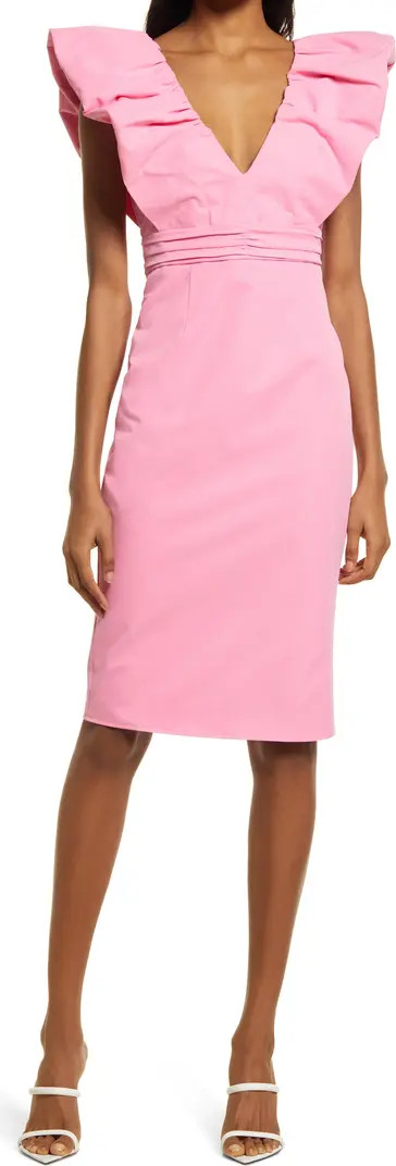 ELLE ZEITOUNE Delila Ruffle Sheath Dress | Nordstrom | Nordstrom