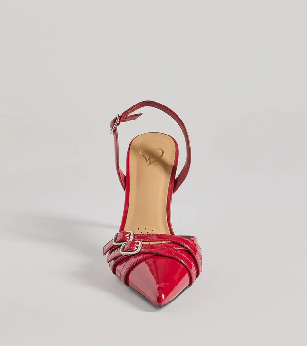 Sleek Buckle Strap Sling-Back Stiletto Pumps | Windsor Stores
