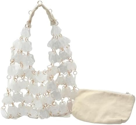 Miuco Handmade Acrylic Bionic Shell Bag Hollow Out Top Handle Bag Geometric Vacation Tote Beach H... | Amazon (US)