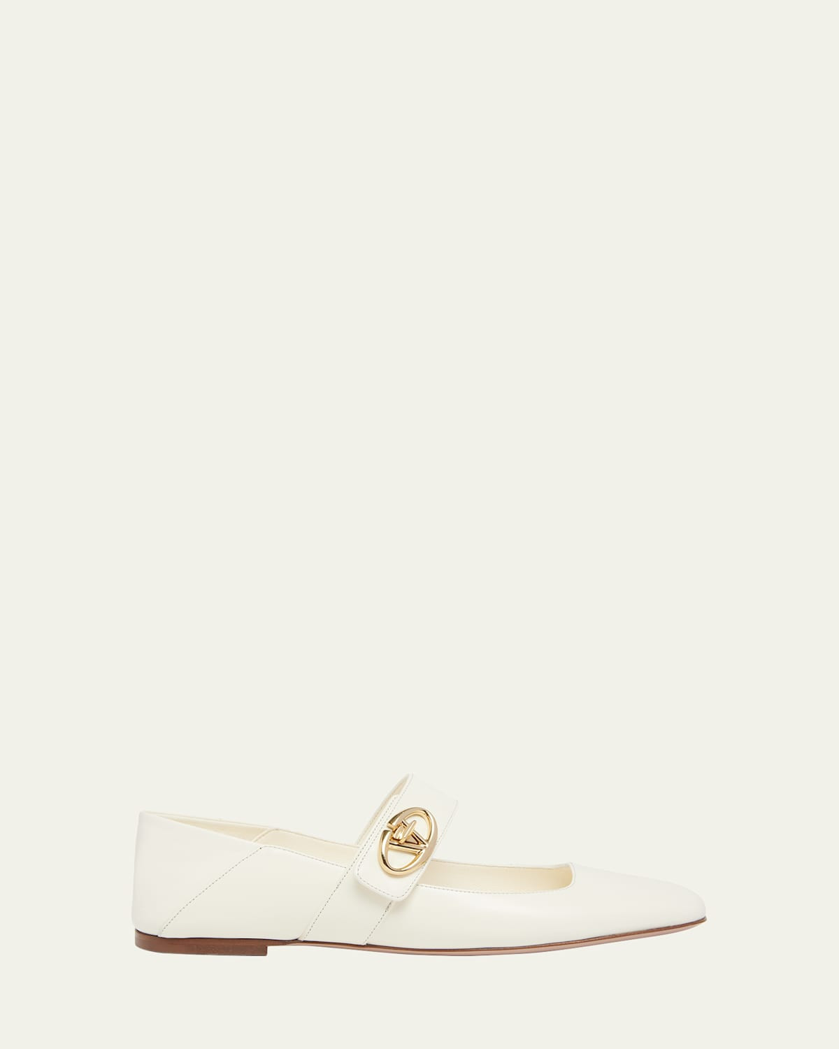 VLogo Leather Mary Jane Ballerina Flats | Bergdorf Goodman