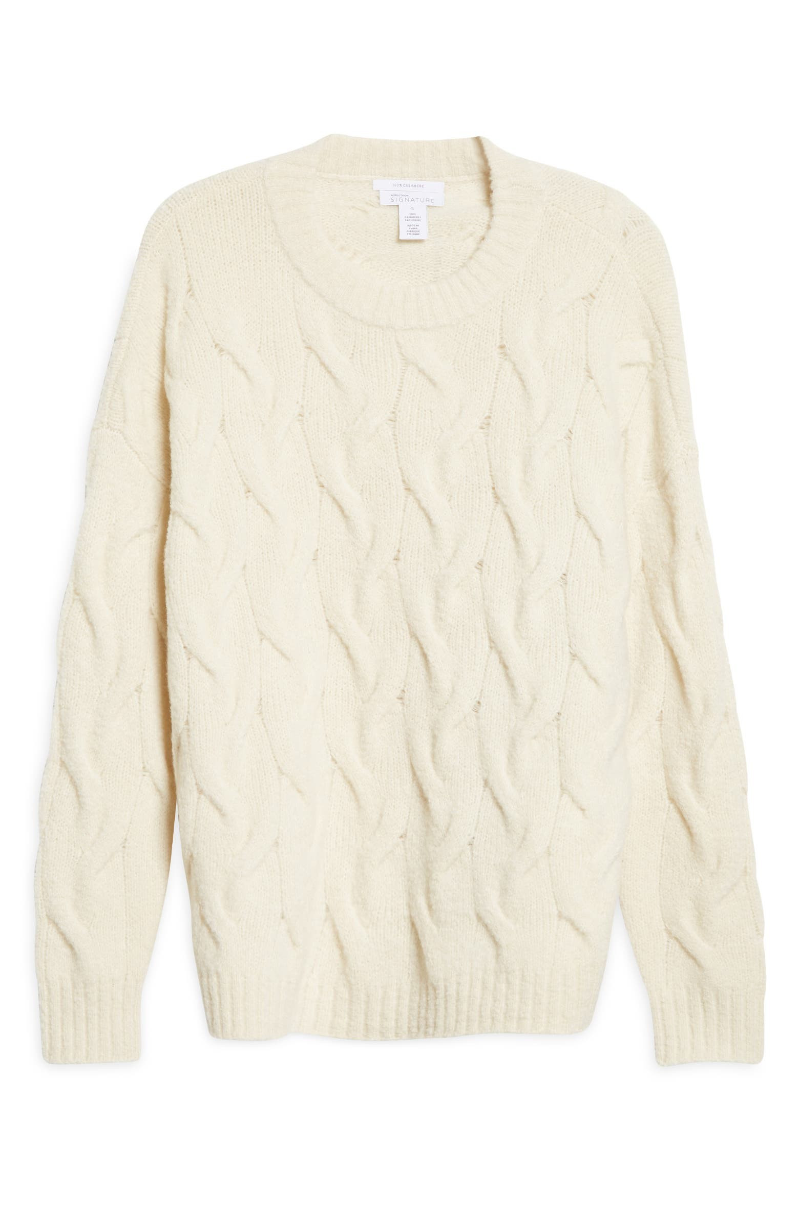 Cable Crewneck Cashmere Sweater | Nordstrom