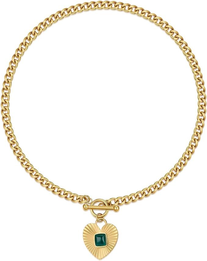 NUZON CZ Evil Eye & Aquamarine Cross Pendant Necklace for Women 14K Gold Chain Necklace Protectio... | Amazon (US)