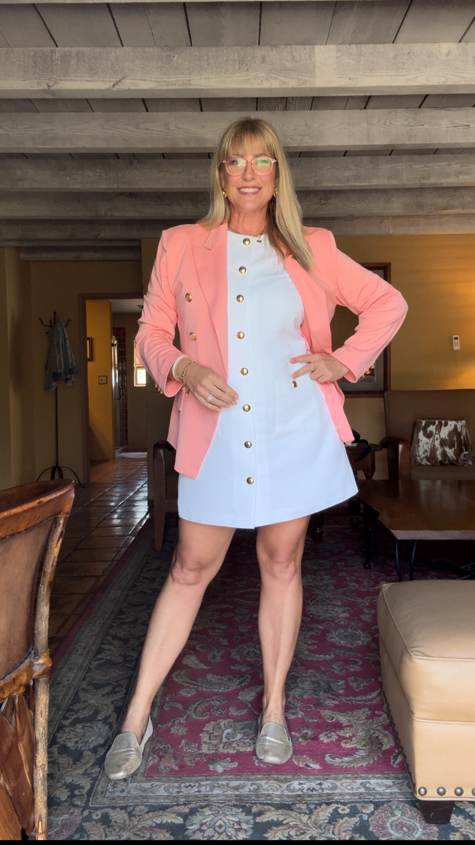 Obsessed with this look! 🥰 This dress is so chic and the blazer is one of my all time favorites that I have in several colors! I got compliments ALL DAY LONG wearing this to run around Tucson to meetings.

Linked my outfit and some alternate options! 😘 

Some items and sizes on sale!!

#LTKStyleTip #LTKMidsize #LTKOver40