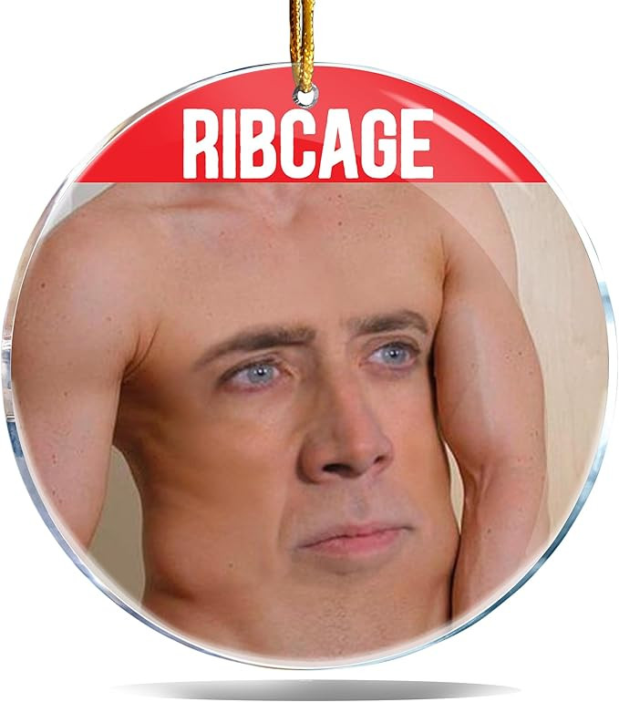 Ribcage Picolas Cage Christmas Ornament - Funny Nicolas Cage Christmas Hanging Ornament Meme - Ch... | Amazon (US)
