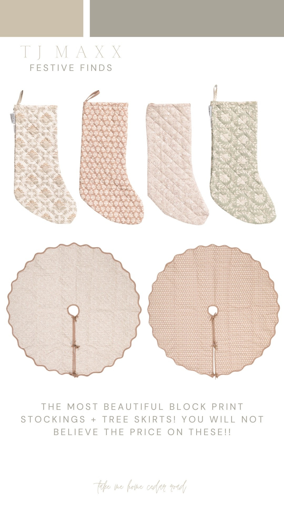 Obsessed with these beautiful block print stockings and tree skirts!!! So unique and the prices are incredible!!

Christmas stocking, neutral Christmas, Christmas decor, Christmas tree skirt 

#LTKHome #LTKSeasonal #LTKHoliday