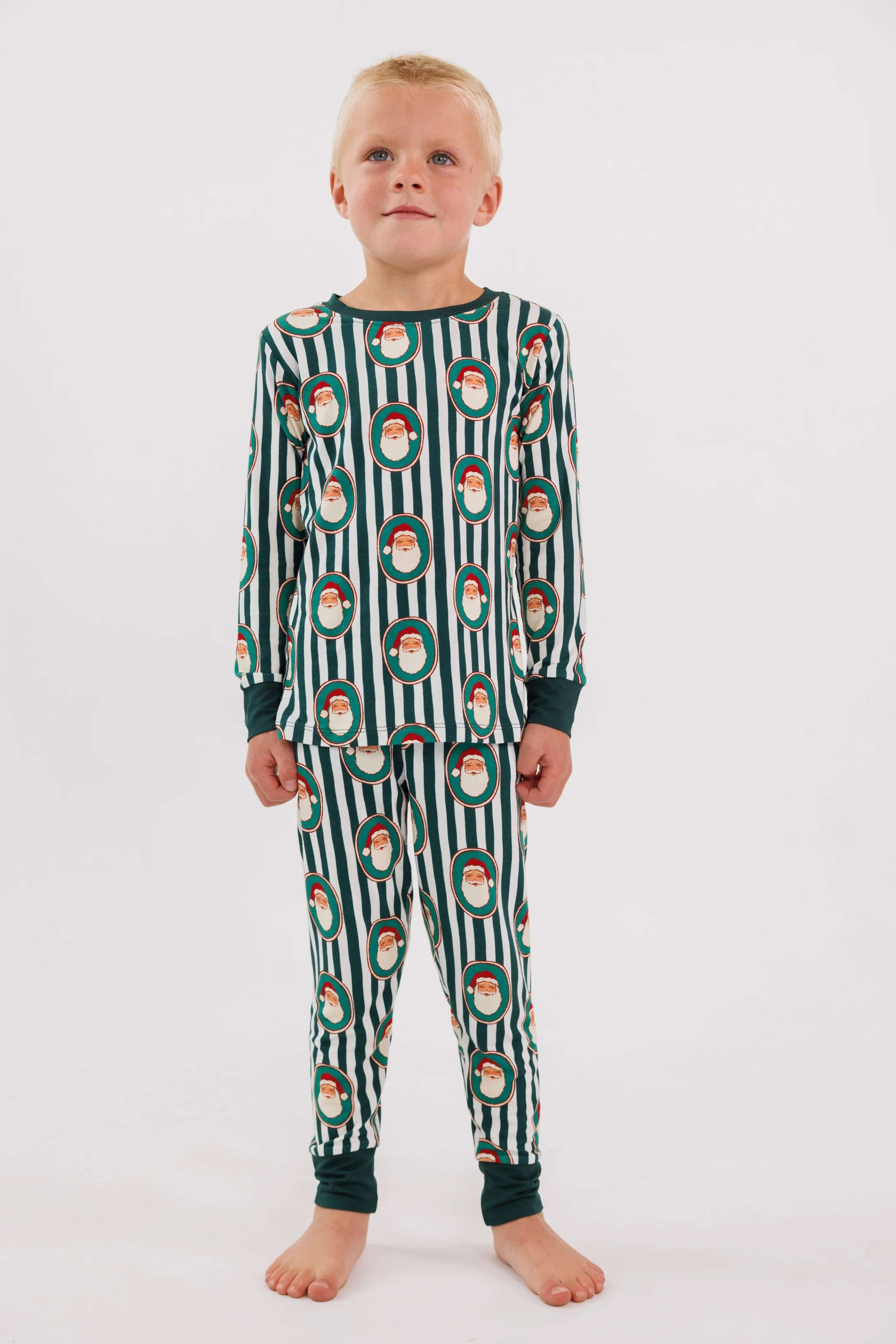 Green Santa Claus Lane Two Piece Set | Bamboo Kids Pajamas | In My Jammers | In My Jammers