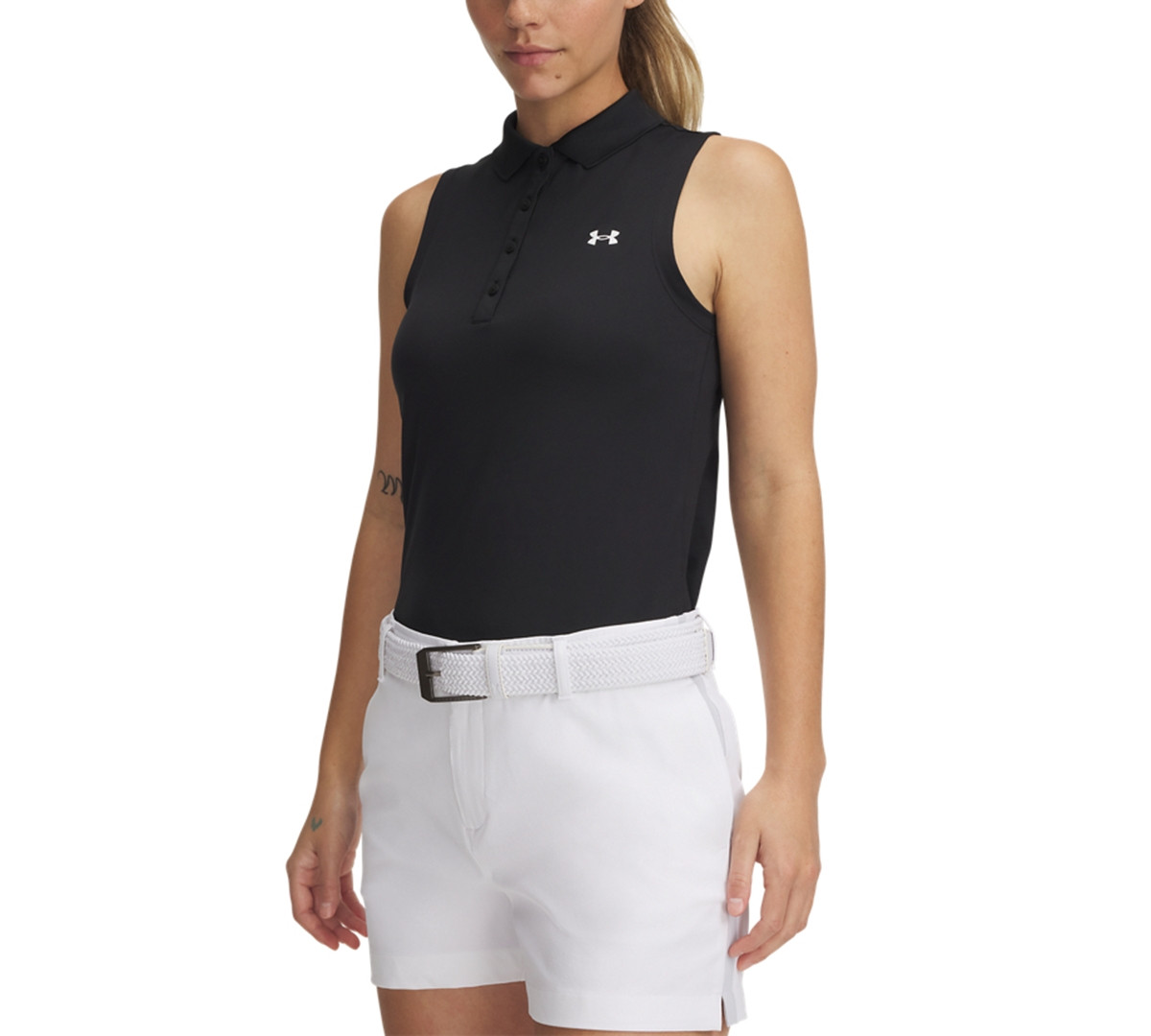 Under Armour Women's Ua Active Sleeveless Golf Polo - Black | Macy's