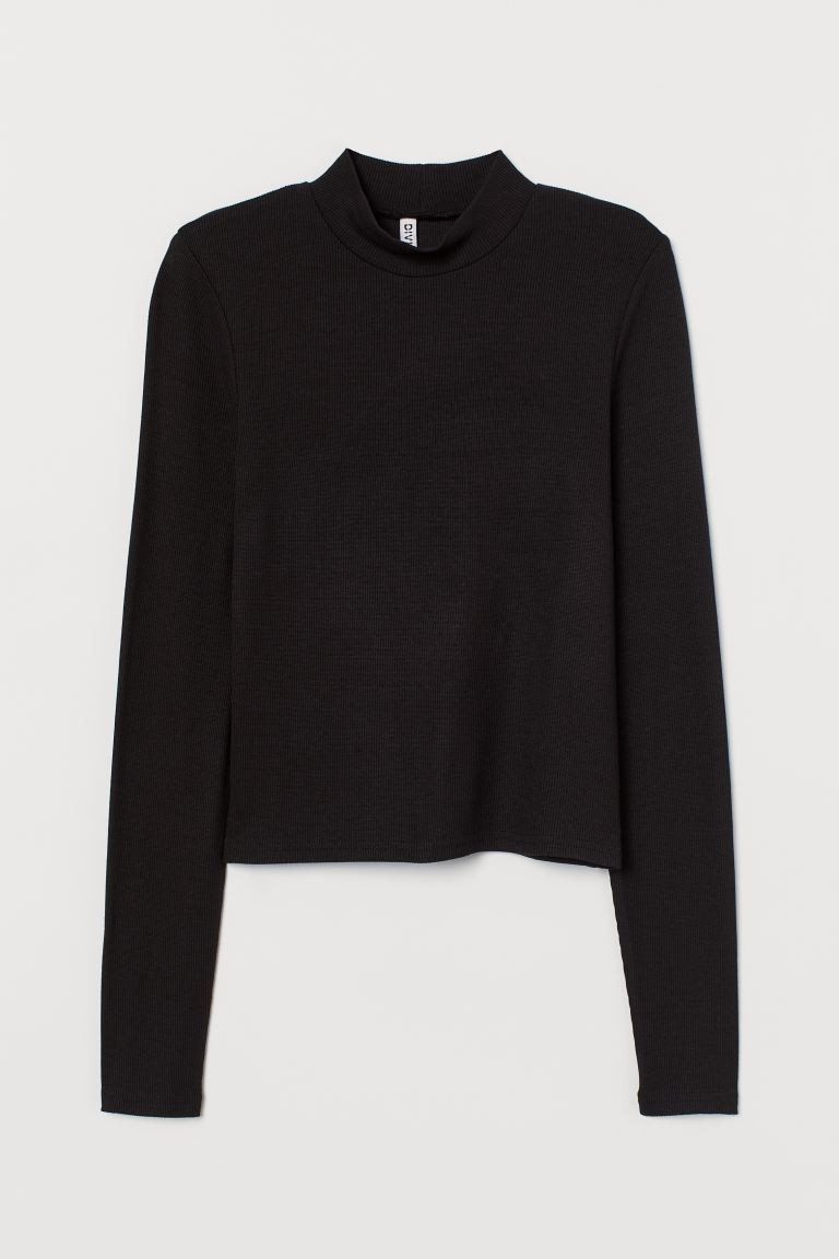 Ribbed Mock-turtleneck Top | H&M (US + CA)