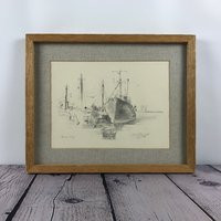 Newport Way Sketch Signed Framed Original Black & White Pencil Drawing Art, Atomchicago | Etsy (US)
