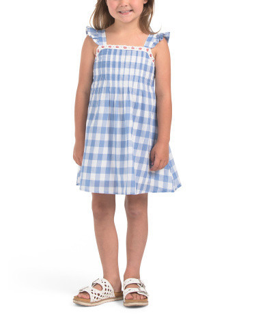 Kids Americana Sleeveless Dress With Lace Ribbon Trim | TJ Maxx