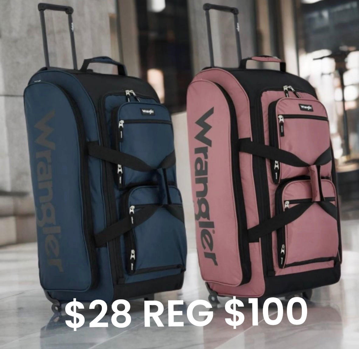 Run deals $28 Reg $100 
Wrangler 30-inch Large Checked Multi-Pocket Upright Rolling Duffel Bag.

#travel #carryonbag #ltkfamily


#LTKCyberWeek #LTKGiftGuide #LTKHoliday