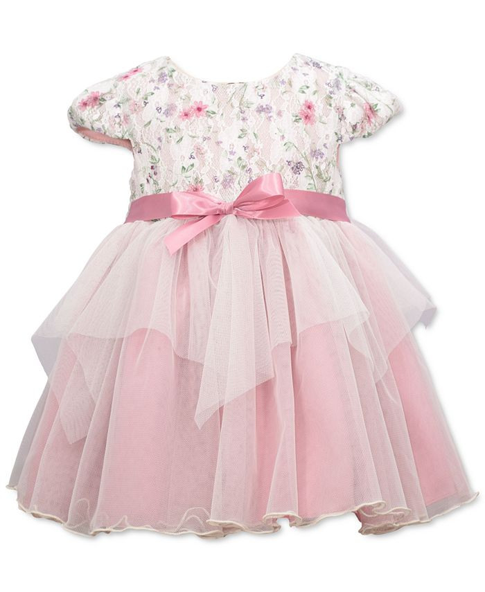 Bonnie Baby Baby Girls Floral Bodice Empire-Waist Mesh Dress & Reviews - Dresses - Kids - Macy's | Macys (US)