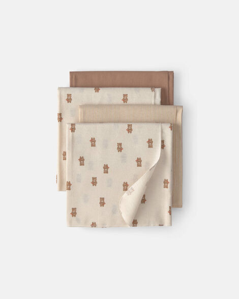 Baby 4-Pack Bear Receiving Blankets - Brown/Ivory | Carter's | Carter's Inc